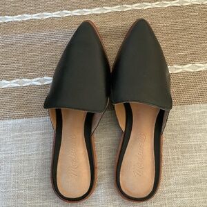 Madewell Gemma Mule Pointed Toe Black Slip On